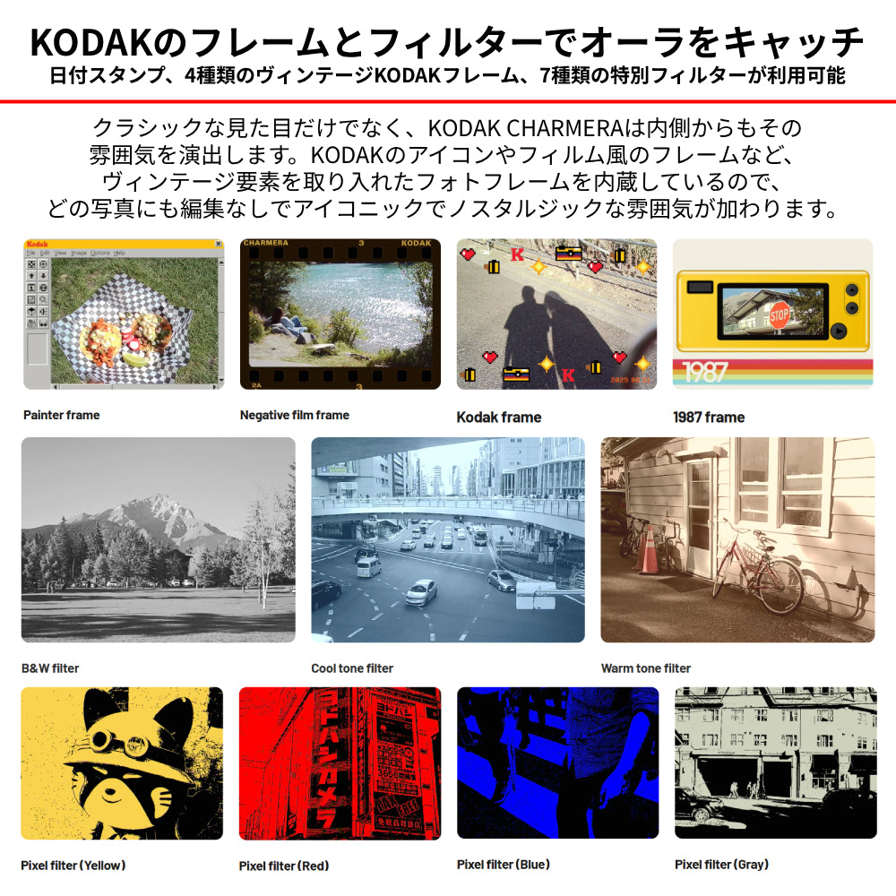 話題のキーホルダー型デジタルトイカメラ KODAK CHARMERA（コダック チャーメラ） 全7種類のデザイン 中身は開けるまでわからないワクワクのブラインドボックス 【国内正規品】